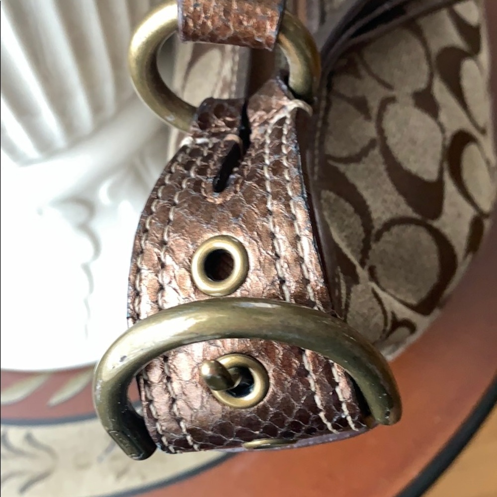 Coach bag Auth. Bronze genuine python trim hobo - Picture 2 of 9